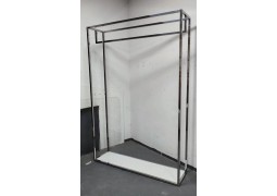 Стійка для весільних та вечірніх суконь 1500×400×2200 мм. хромована з полицею